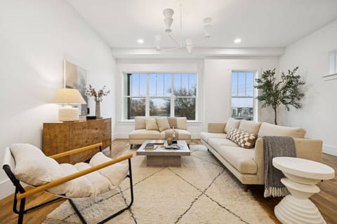 Spacious living room with lots of natural light and seating for your group. Located on the main (second) floor.