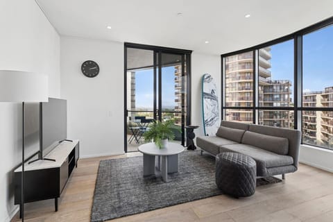Comfortable living area with private balcony access