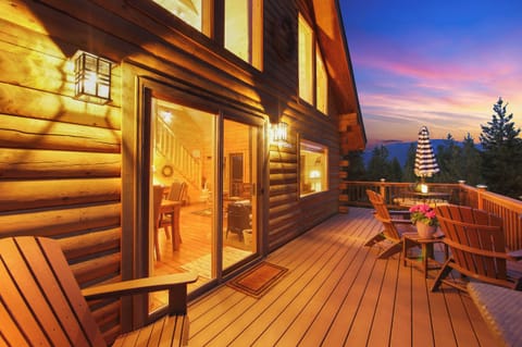 Spacious deck with a view.