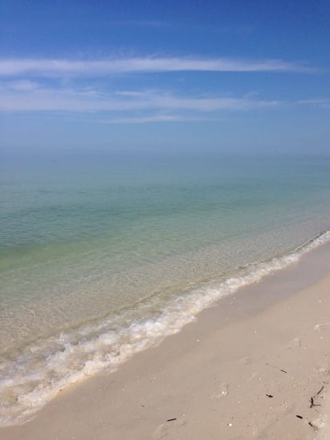 The beautiful sand and waters of Clearwater Beach only a block and a half away