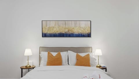 Comfortable bedroom with modern decor