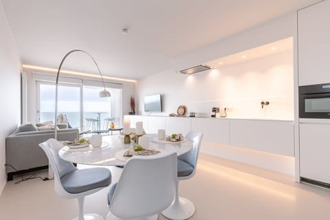 Dining and seating area with seaview