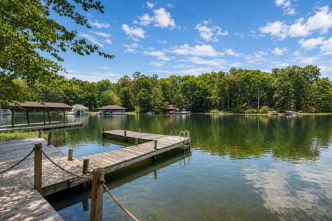 Jump right in! The water at the end of the dock is a deep 6-7 feet, making it safe for swimming, jumping, and easy boat tie-ups.