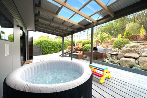 Relaxing outdoor spa in a peaceful setting