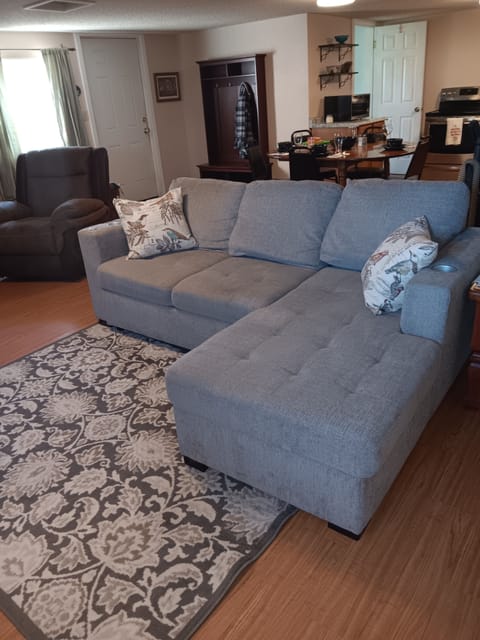 sofa/bed, living area, television, recliner