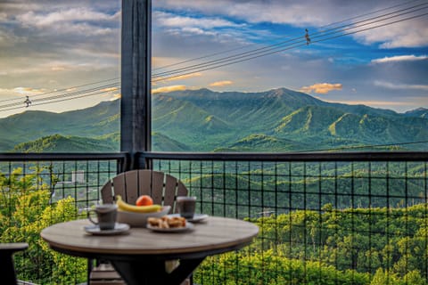 Morning coffee w/ sweeping Smoky Mountain views and the iconic OberTram gliding.