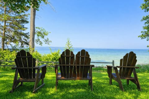 Calm waters and endless blue skies on beautiful Burt Lake, Michigan