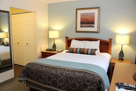 Sink into crisp bedding for a restful, quiet night’s sleep.