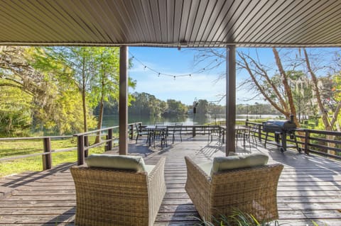 Enjoy the view of the cove from your comfy chairs