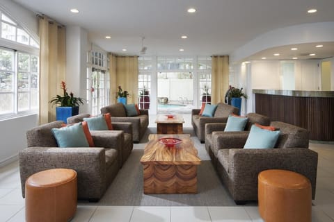 Gather and relax in a sunlit lounge with roomy seating.