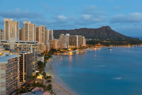 Soak up sunset coastline views and Waikiki lights after beach days.