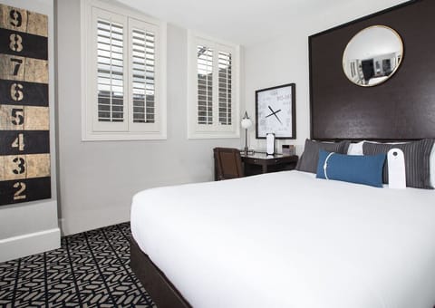 Stretch out in a spacious room with bold design accents