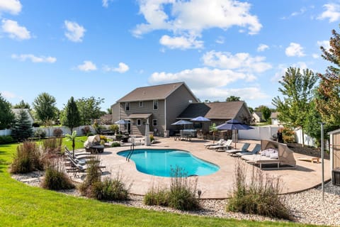 A picturesque view of our backyard which will be filled with your fun memories