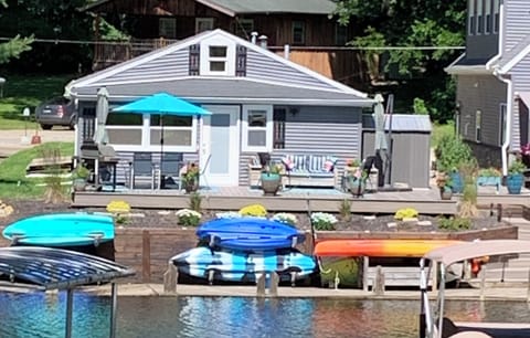 Lake house deck, dock, and water toys!