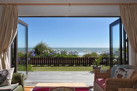 Bifolds in the living room open onto the deck