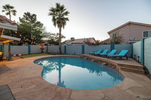 Sparkling heated pool