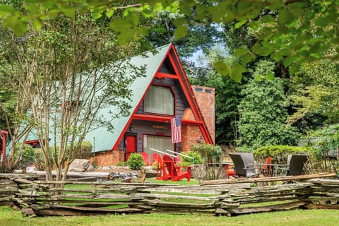 Secluded A-Frame Estate Surrounded by Lush Mountain Landscape