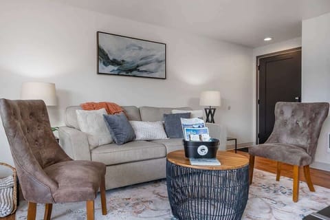 Living area with comfy sofa bed