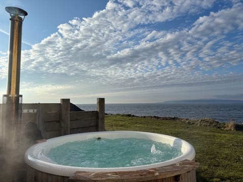 Wood fired hot tub