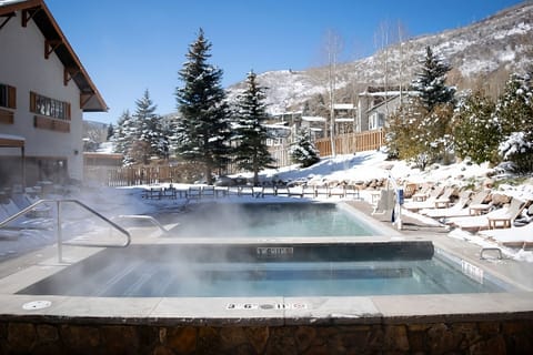 Soak in crisp mountain air with snowy views all around