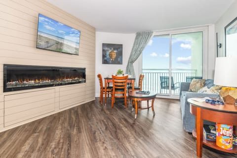 Bright, spacious living area with sweeping views of the Atlantic.