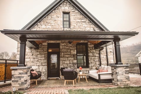 Main entry way and outdoor seating area