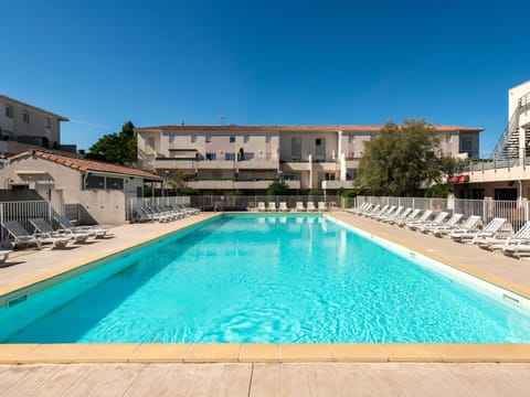Cool off in our sparkling blue pool.