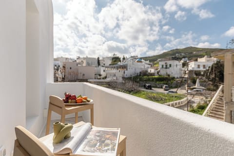 Balcony with village view