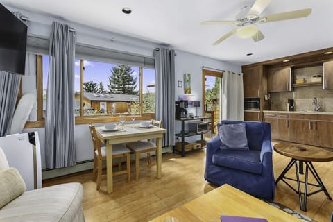 Seating area for two. large window to enjoy the view!