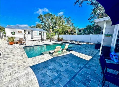 Pool deck with sun loungers