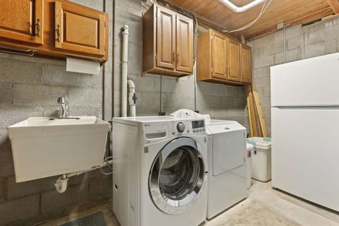 Laundry with extra refrigerator