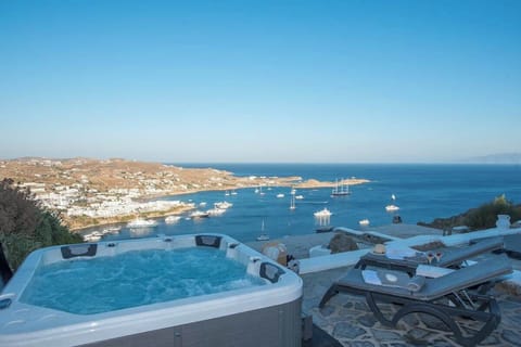 Elegant Outdoor Jacuzzi Terrace with Panoramic Sea Views