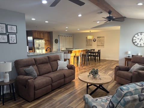 Comfortable living room with four recliners