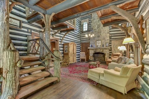 Living Room | Stone Fireplace | Rustic Design