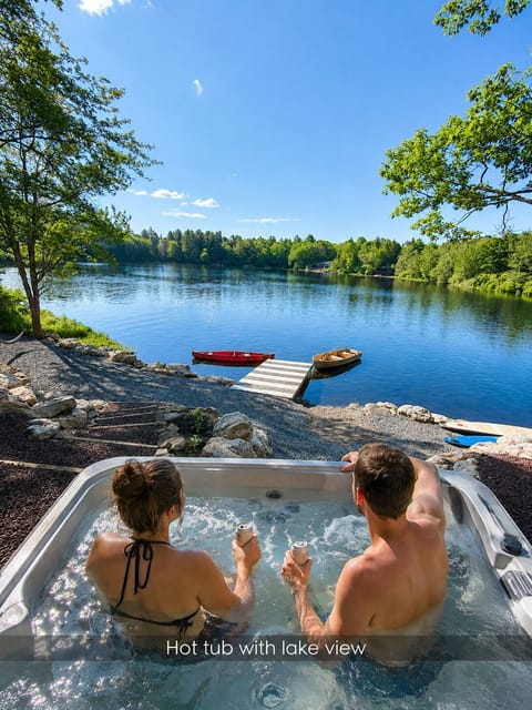 Hot tub views of the private and serene Round Pond.