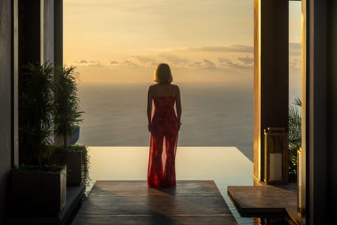 Sunset views from Villa Kuji Biri above Santa Teresa and Mal País, Costa Rica.