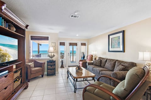 Welcome to Costa Del Sol B-1 with Two Living Rooms, Three Beachfront Patios, Private Beach Access, and Seven Total Beds! 