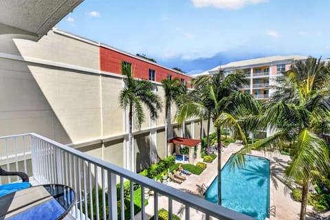 A serene pool view at Moorings, where coastal living meets comfort