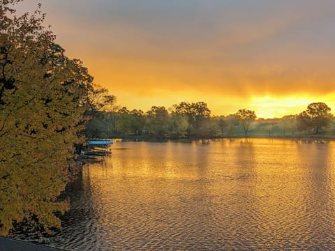 Golden sunset views over a peaceful private lake retreat