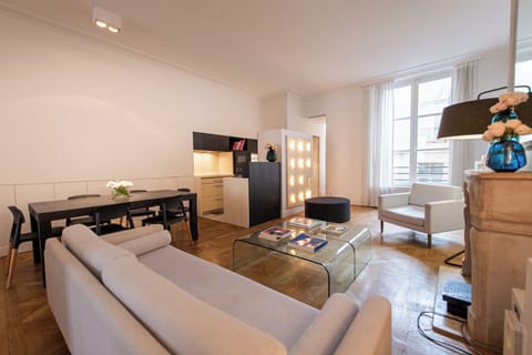 living room with open kitchen 