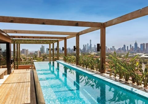 Rooftop pool with stunning city views
