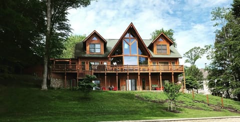 View of Luxury Waterfront Log Home on Lake Anna