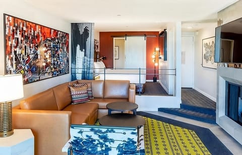 Unwind on the plush sectional after a day exploring.