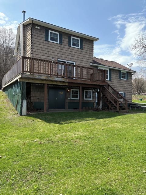Back Deck with large lawn area