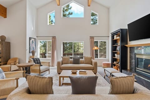 Updated interiors with the warmth of a Tahoe cabin