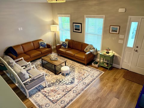 Beautiful open living room with plenty of seating.