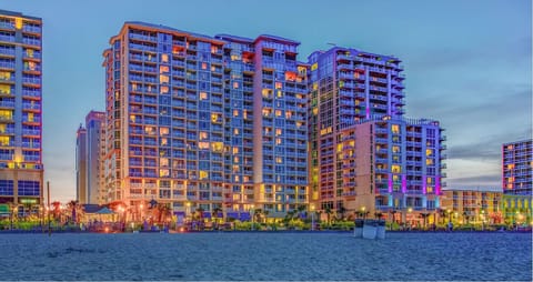 Soak up dazzling evening lights steps from the beach.
