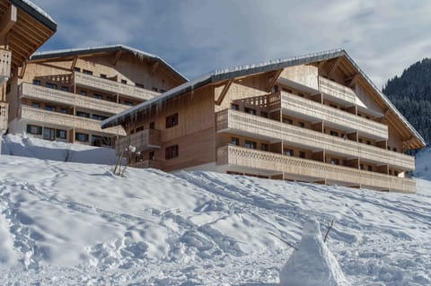 Classic stone-and-wood alpine architecture at the heart of Châtel — a true mountain retreat in every season.