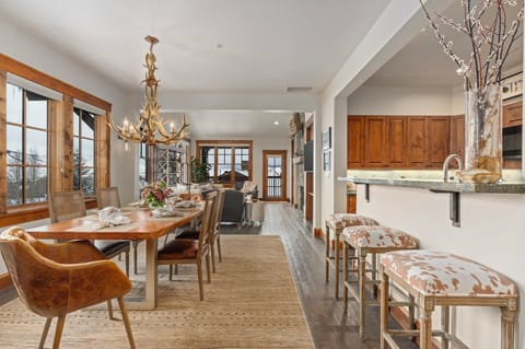 Entry views of the dining and living areas