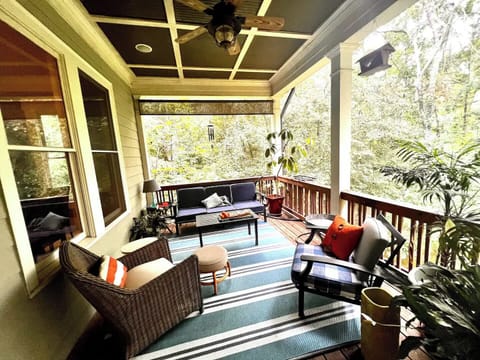 Wonderful back porch to hang out or work. You will feel like you are miles away!